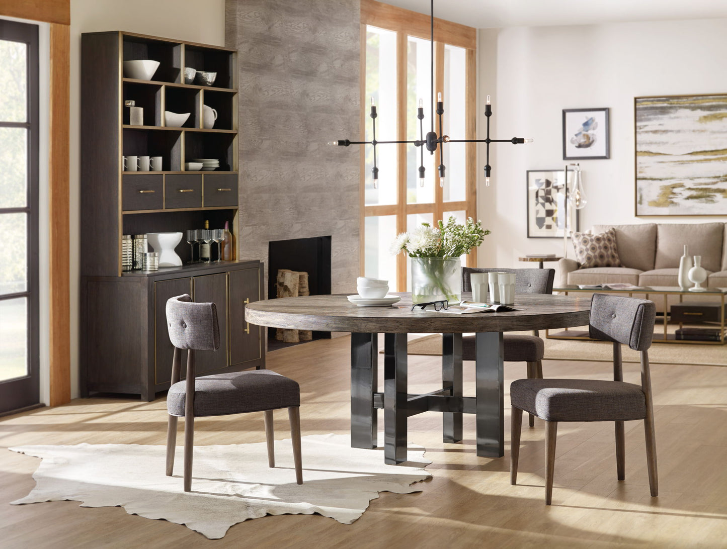 Curata - Upholstered Chair - Dark Gray / Dark Brown