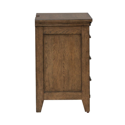 Carolina Park - Nightstand With Charging Station - Amber Brown