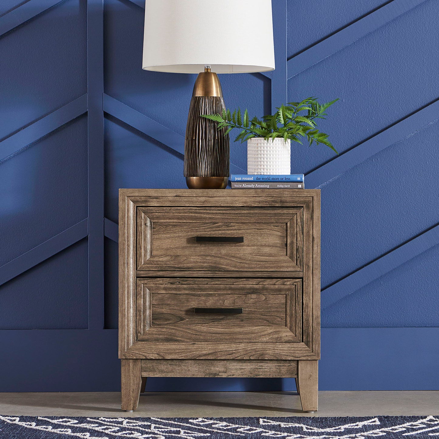 Ridgecrest - 2 Drawer Nightstand - Cobblestone