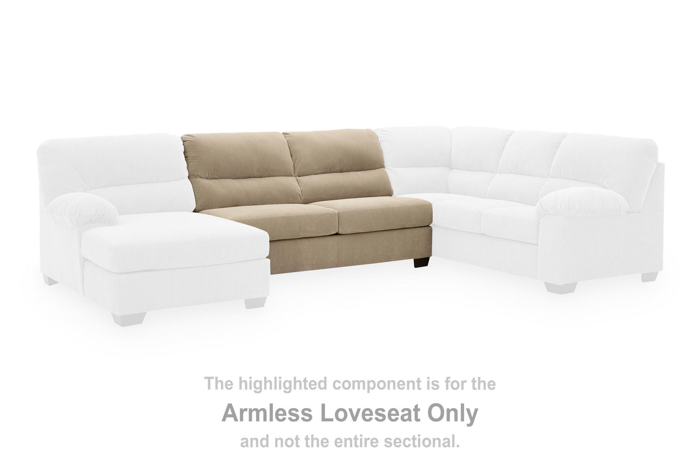 SimpleJoy - Armless Loveseat - Sand