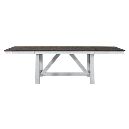 Farmhouse - Trestle Table - Two Tone White / Wood Tone