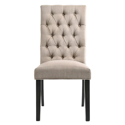 Morland - Side Chair (Set of 2) - Tan Linen & Vintage Black