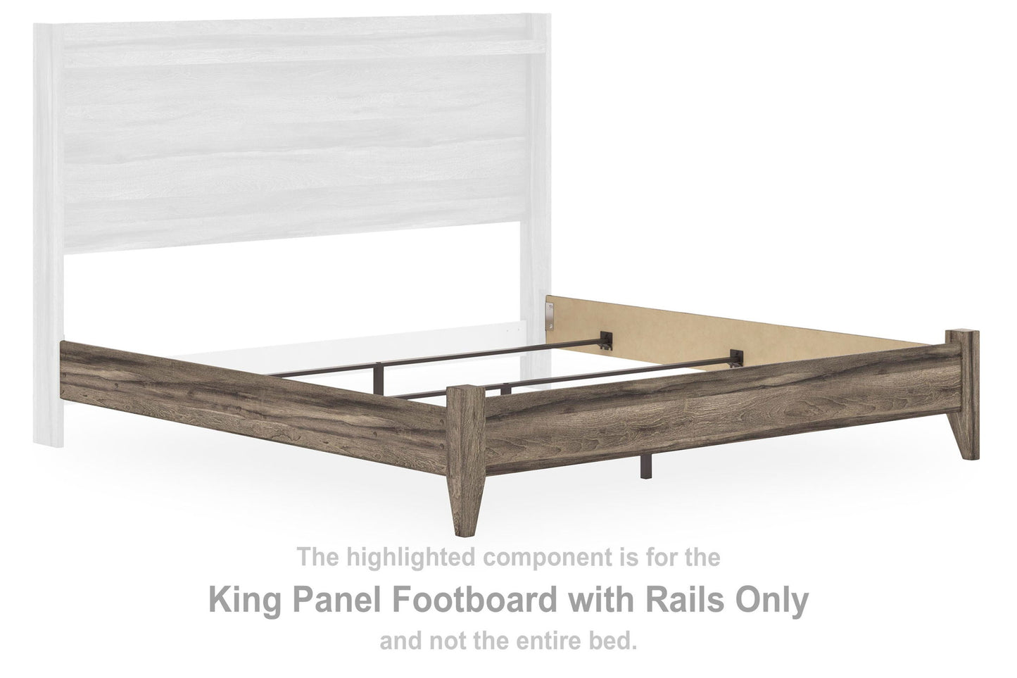 Elbrim - King Panel Footboard With Rails - Brown