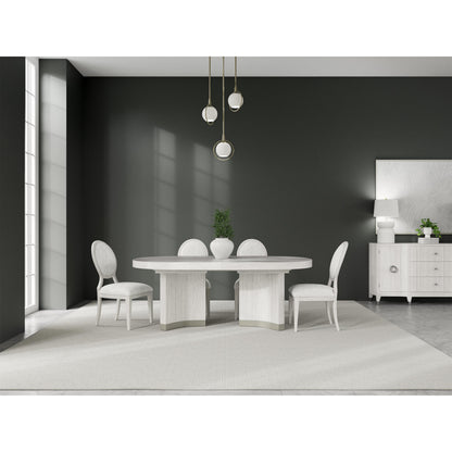 Hepburn - Oval Back Upholstered Side Chair (Set of 2) - White