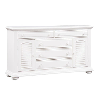 Summer House - 2 Door 5 Drawer Dresser - Oyster White