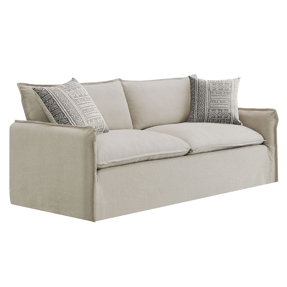 Upendo - Sofa With 2 Pillows - Beige Linen