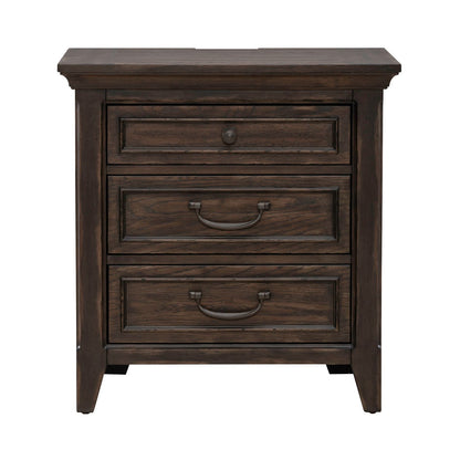 Paradise Valley - Nightstand With Charging Station - Saddle Brown