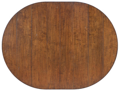 Fenmore - Complete Round Dining Table - Mocha And Distressed Cherry