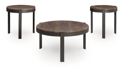 Horizon Hills - Occasional Table Set (Set of 3) - Brown / Black