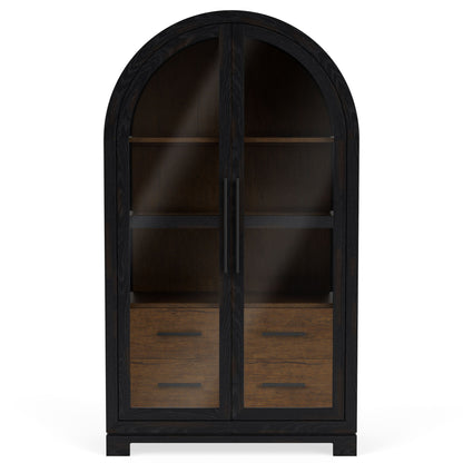 Calhoun - Display Cabinet - Whiskey / Ebony Whiskey Oak