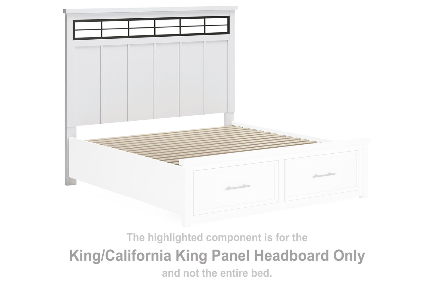 Ashbryn - King/California King Panel Headboard - White / Natural