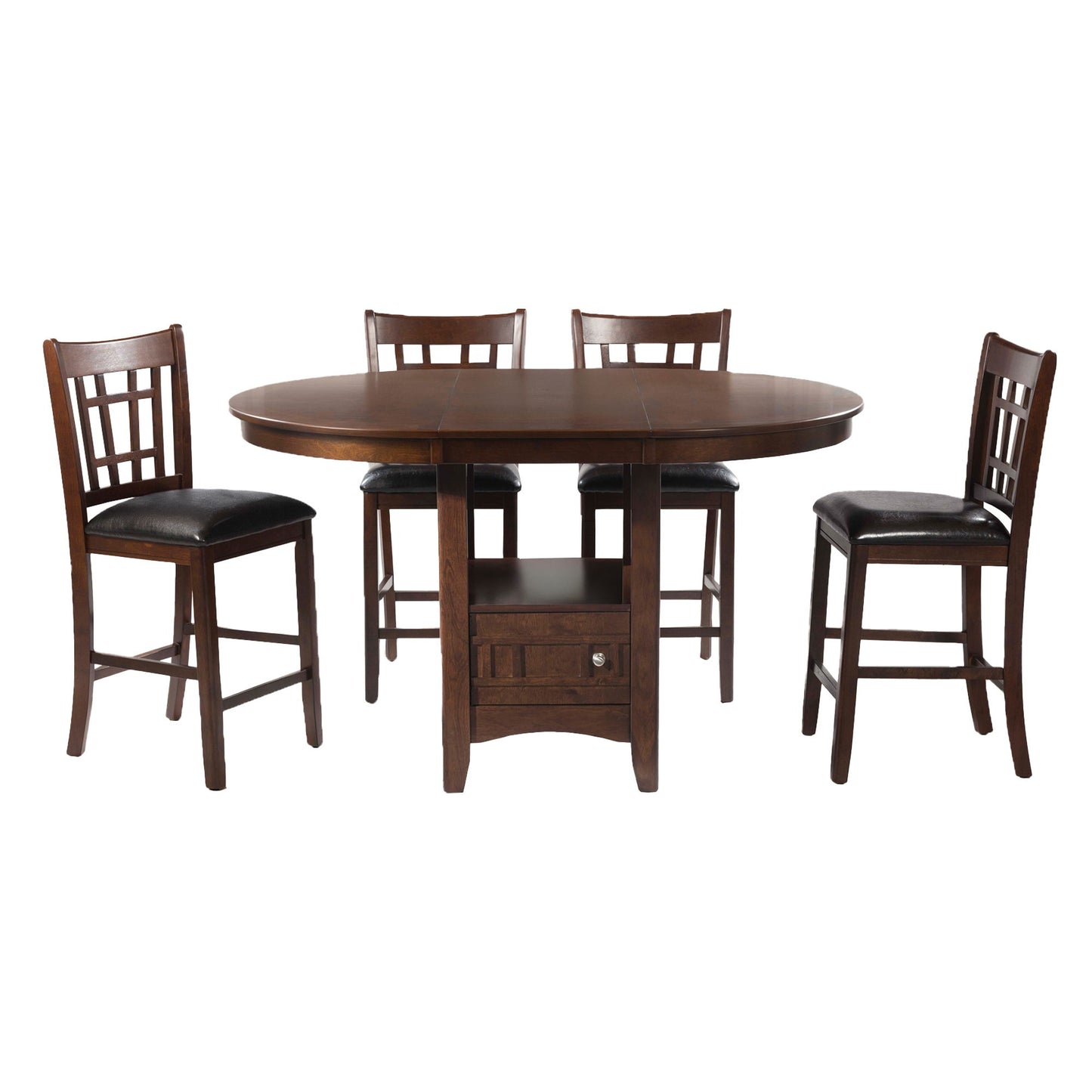 Max - Pub 5 Piece Dining Set - Walnut