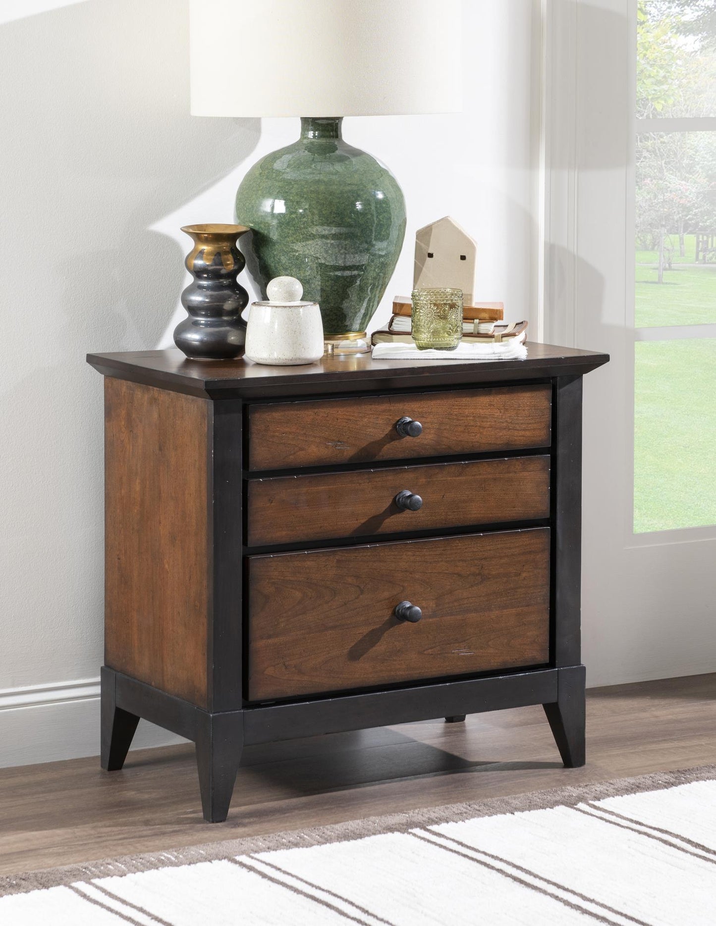 Fenmore - Nightstand - Mocha And Distressed Cherry