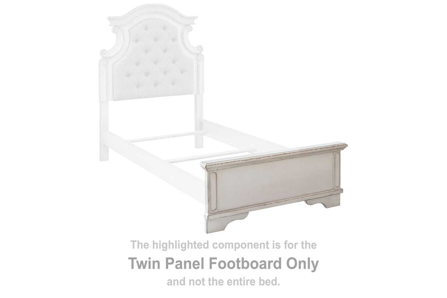 Realyn - Twin Panel Footboard - Chipped White