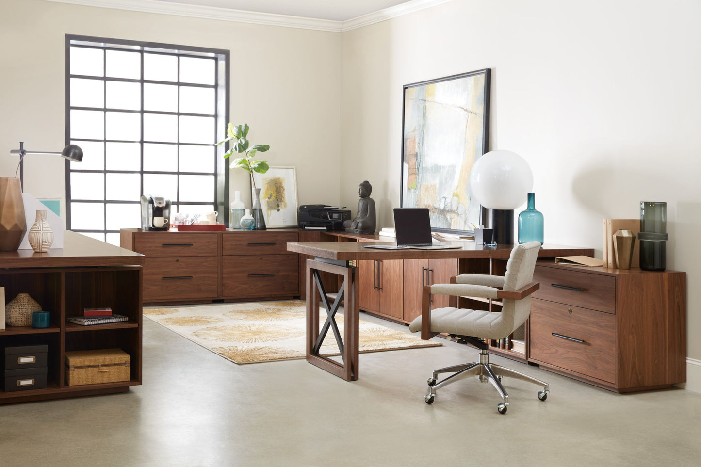 Home Office - Two-Door Cabinet - Dark Brown