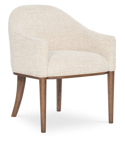 Eleana - Upholstered Arm Chair - Beige / Dark Brown