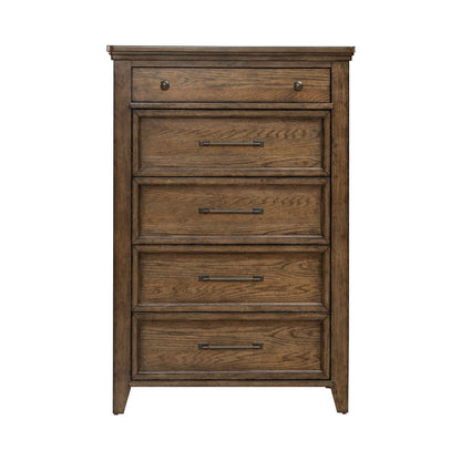 Carolina Park - 5 Drawer Chest - Amber Brown