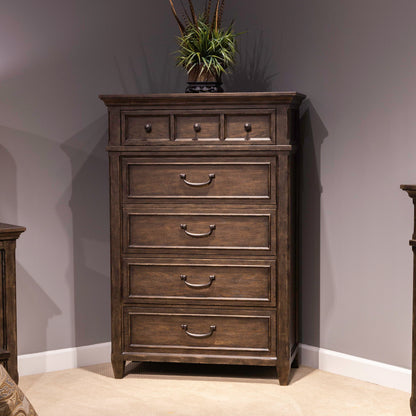 Paradise Valley - 5 Drawer Chest - Saddle Brown