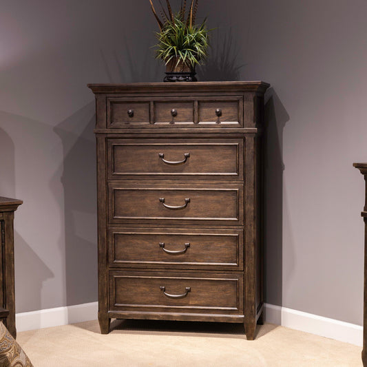 Paradise Valley - 5 Drawer Chest - Saddle Brown