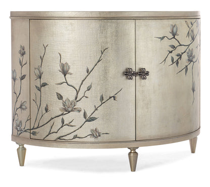 Melange - Marguerite 2-Door Demilune Chest - Pearl Silver