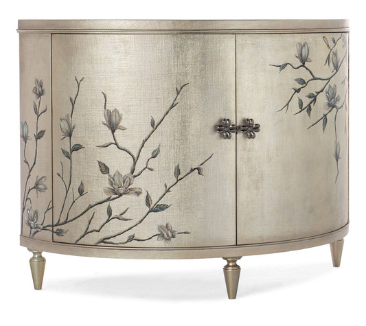 Melange - Marguerite 2-Door Demilune Chest - Pearl Silver