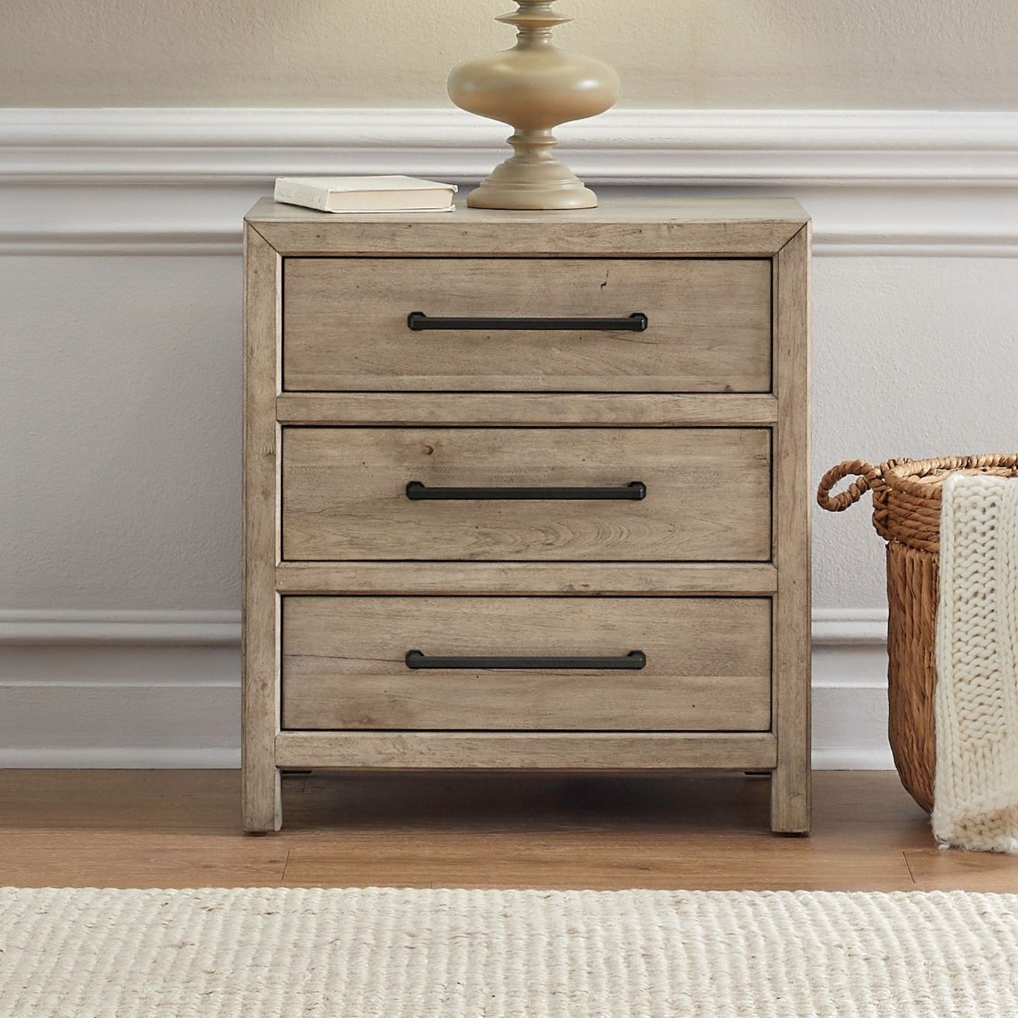 Proximity Place - Nightstand With Charging Station - Barley Buff