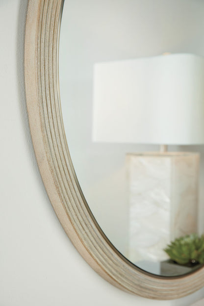 Cascade - Round Mirror - Light Brown