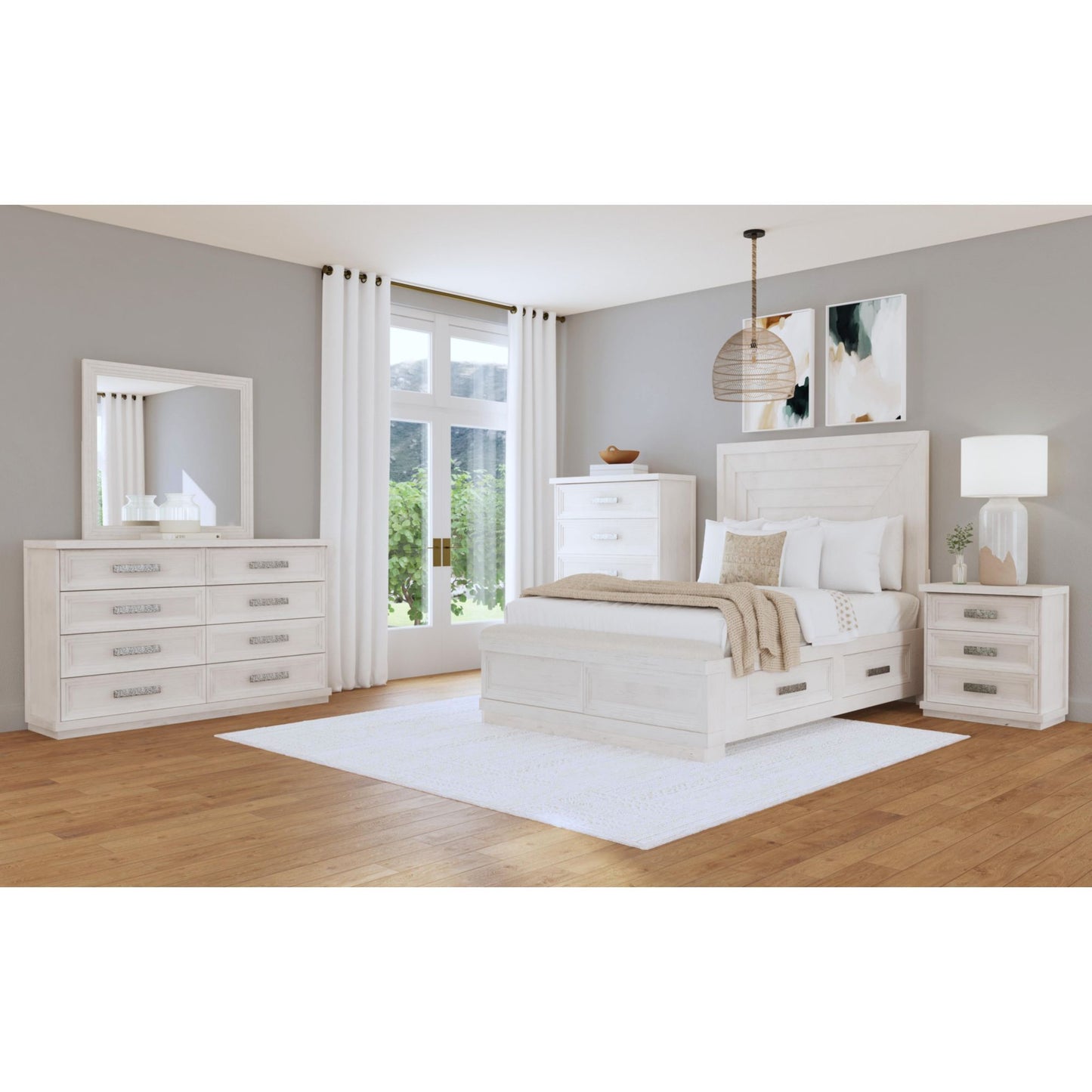 Avalanche - Dresser And Mirror Set - Antique White