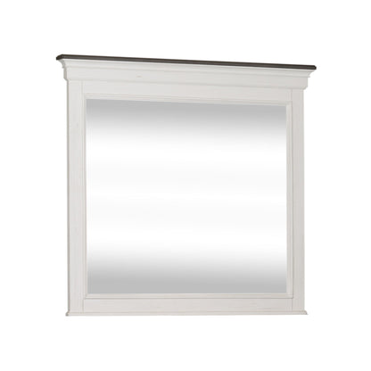 Allyson Park - Crown Mirror - Wirebrushed White / Charcoal
