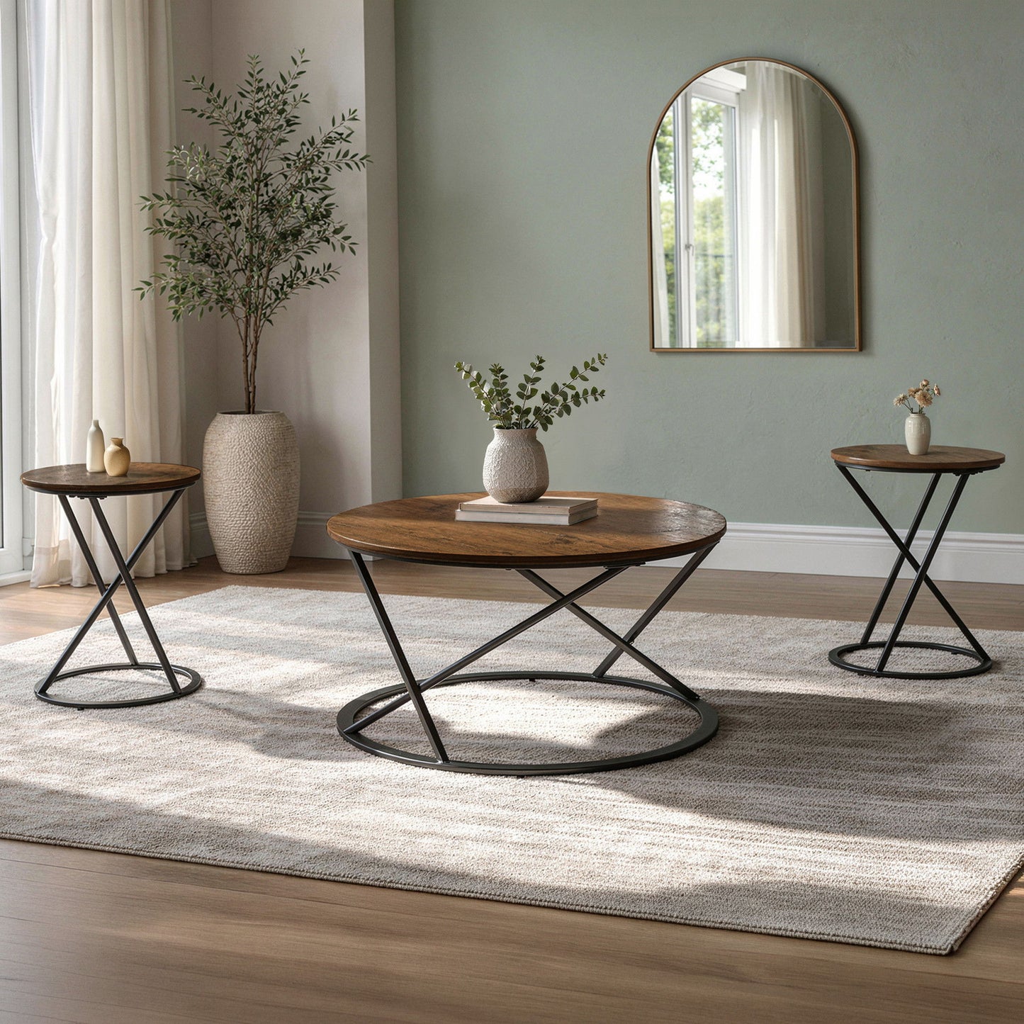 Emery - 3 Piece Occasional Set (1 Coffee & 2 End Tables) - Brown