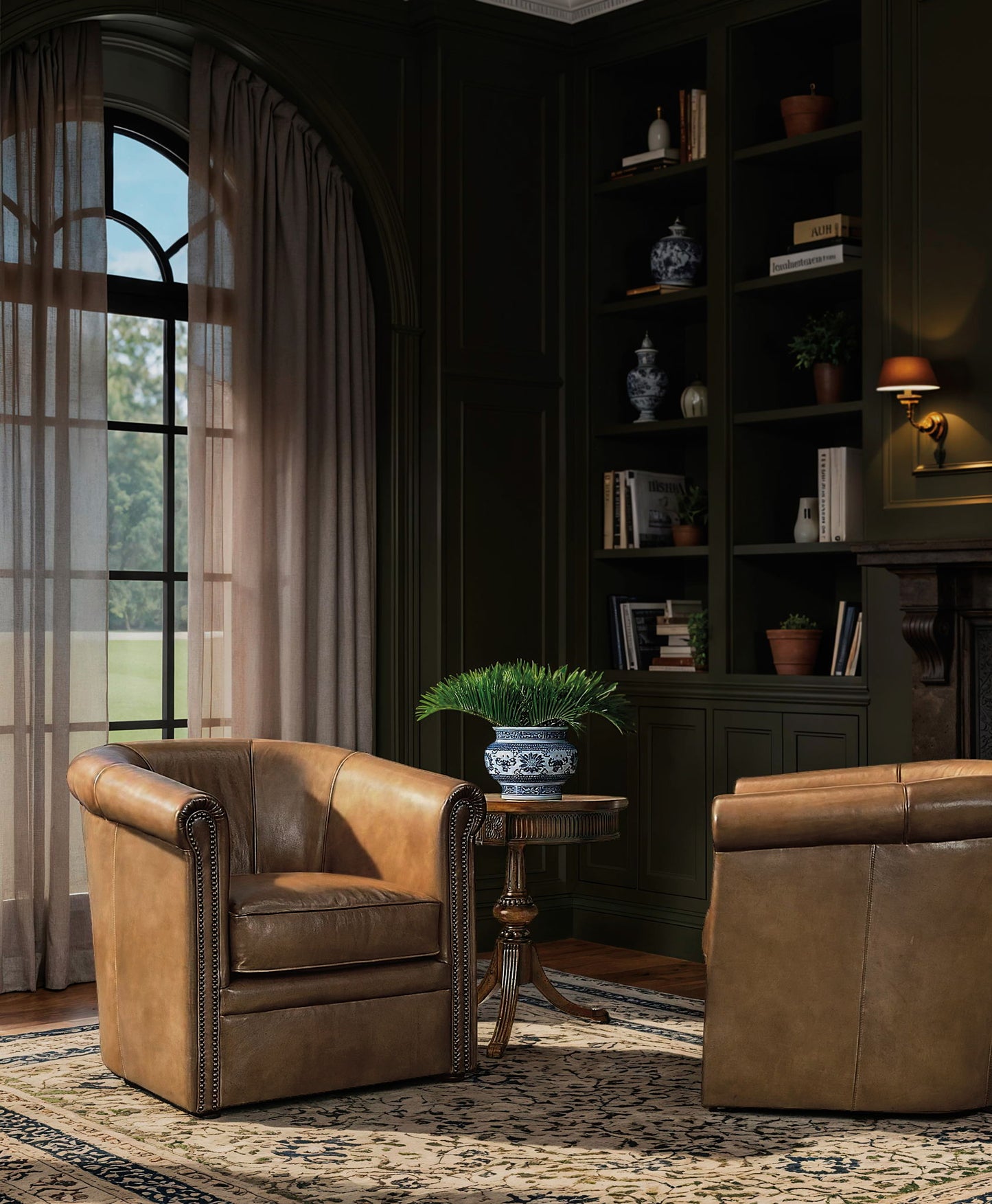 Home Accent - Round Pedestal Accent Table - Dark Brown