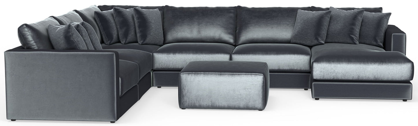 Remington - Modular Sofa And Cocktail Ottoman - Slate