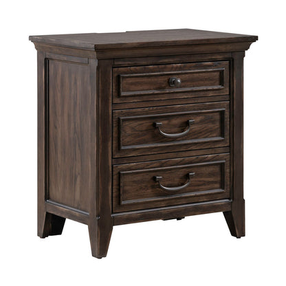 Paradise Valley - Nightstand With Charging Station - Saddle Brown