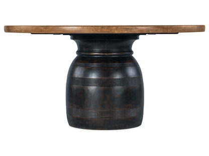 Big Sky - Round Dining Table - Light Brown / Black