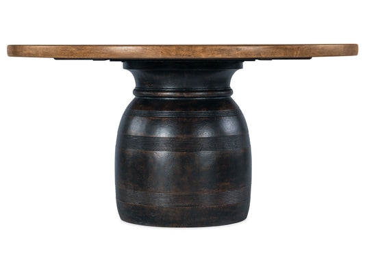 Big Sky - Round Dining Table - Light Brown / Black