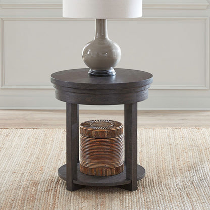 Weston - Round End Table - Peppercorn