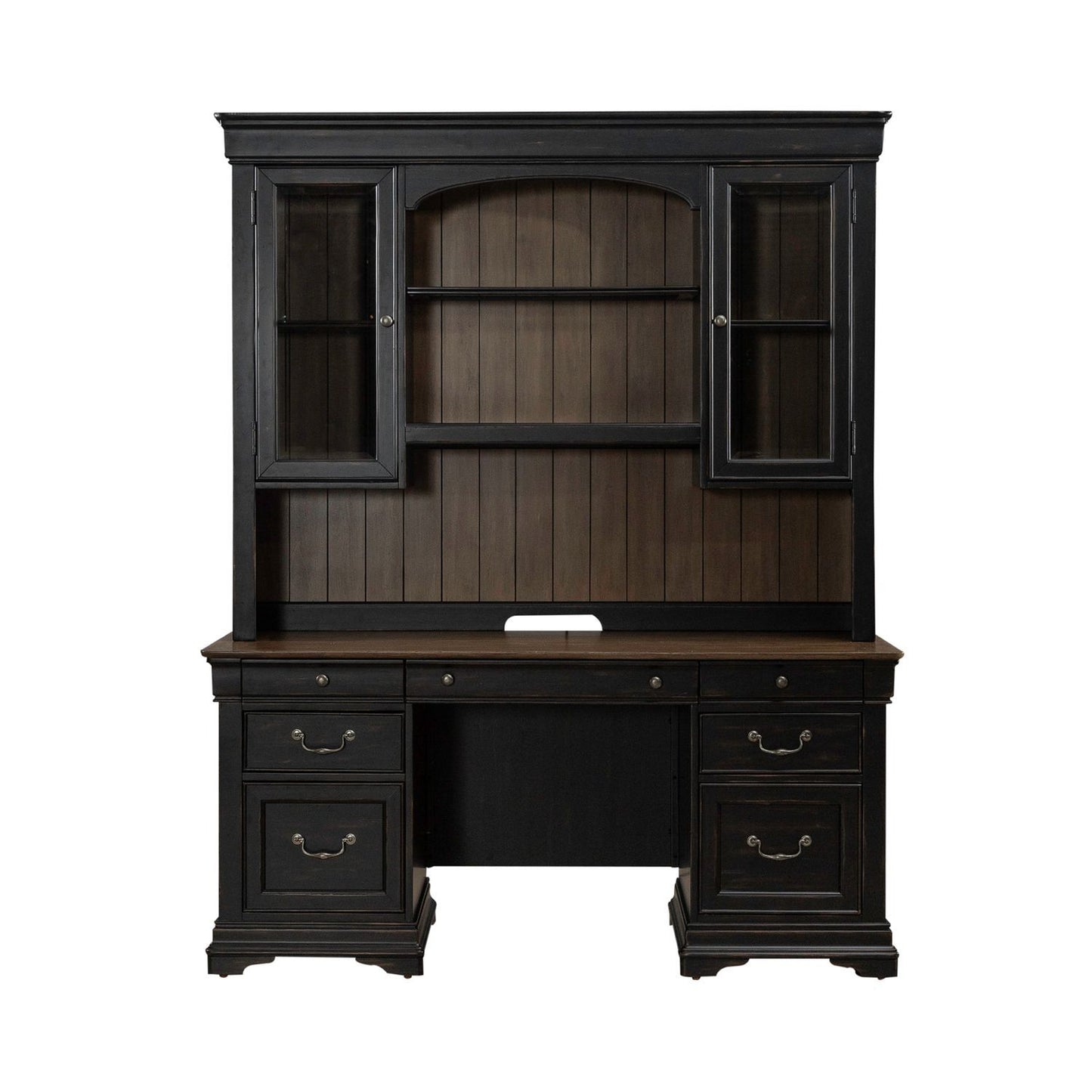 Meritage - Credenza & Hutch - Aged Charcoal