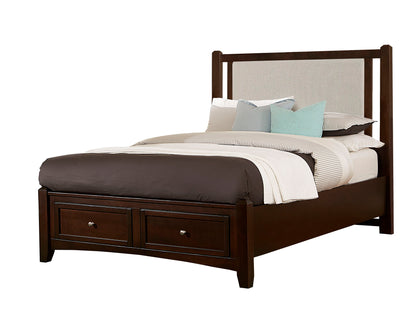 Bonanza - Pebble Gray Upholstered Bed With Storage Footboard