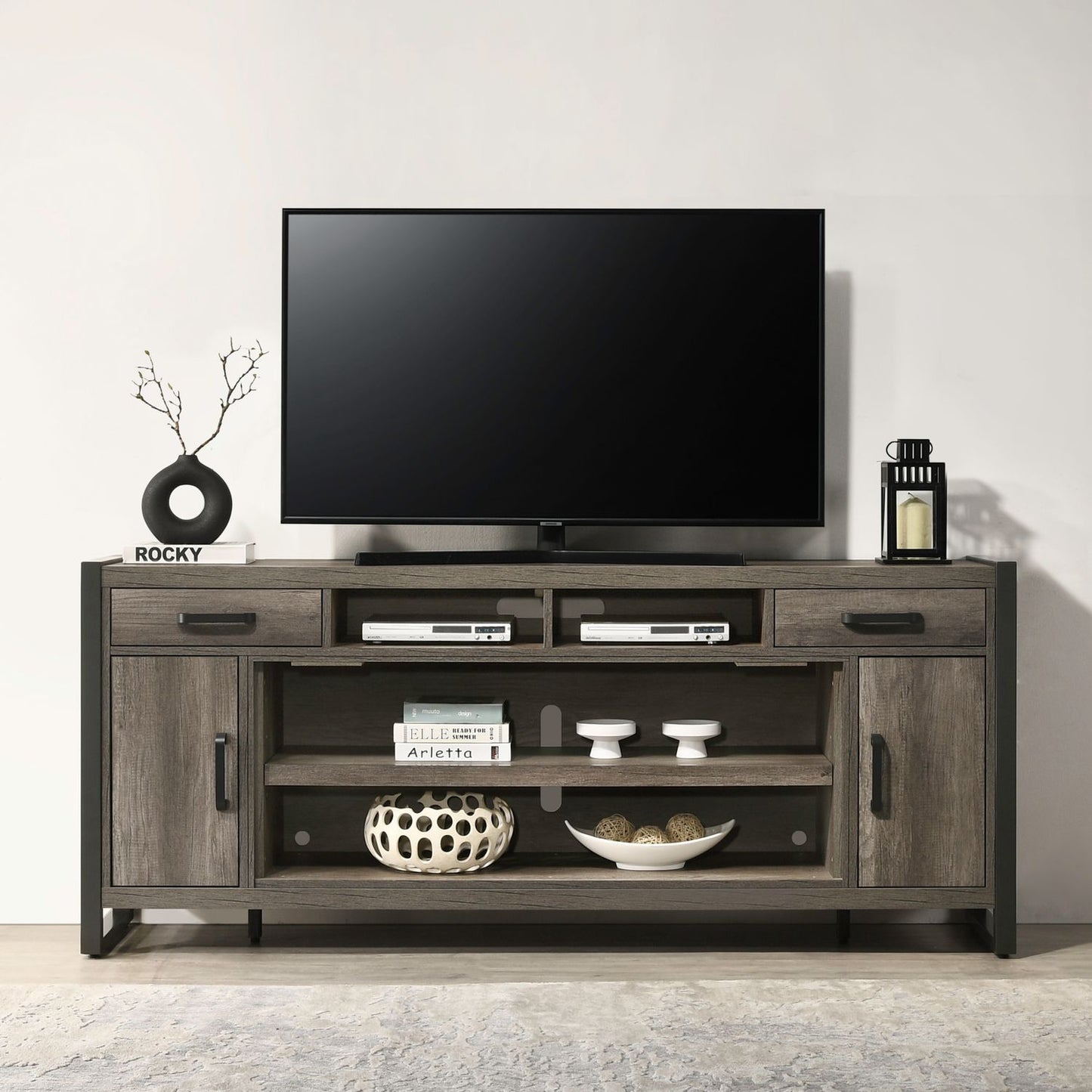 Fireplace TV Consoles - 78" Fireplace TV Console FTS - Brown
