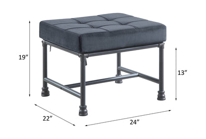 Brantley - Ottoman - Gray Velvet & Sandy Gray