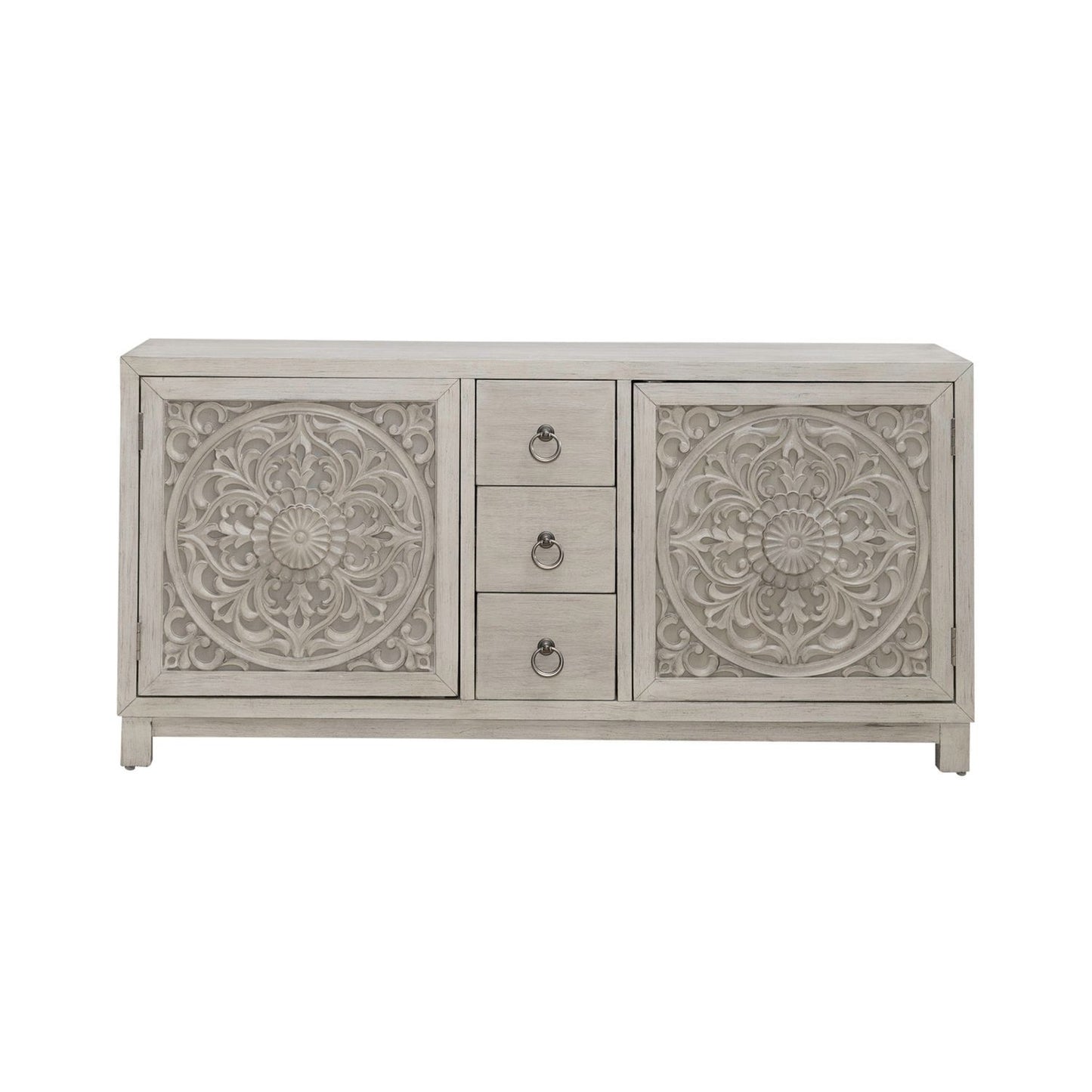 Sundance - 2 Door 3 Drawer Wood Accent Cabinet - Antique Linen