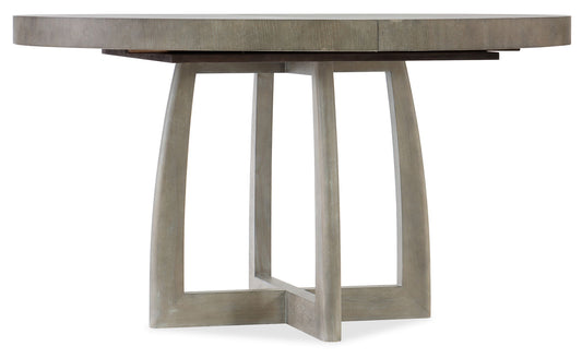 Affinity - 48" Round Pedestal Dining Table With 1-18" Leaf - Dark Gray