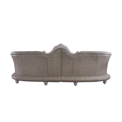 Dresden - 43" Sofa With 5 Pillows - Synthetic Leather & Vintage Bone White