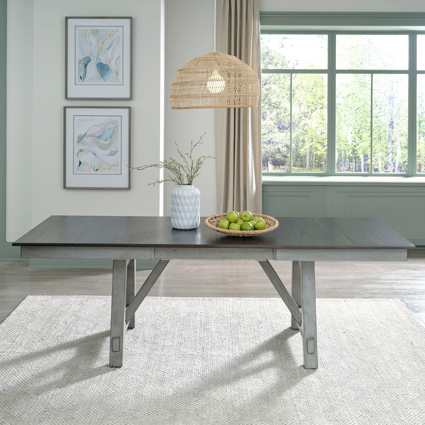 Newport - Trestle Table - Smokey Gray / Carbon Gray
