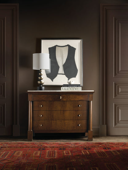 Archives - Four-Drawer Chest - Dark Brown / Beige