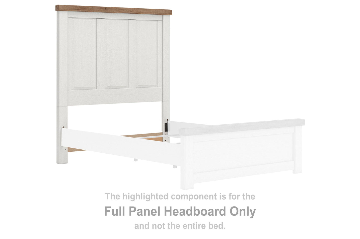 Savonport - Full Panel Headboard - White / Brown