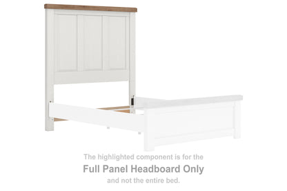 Savonport - Full Panel Headboard - White / Brown