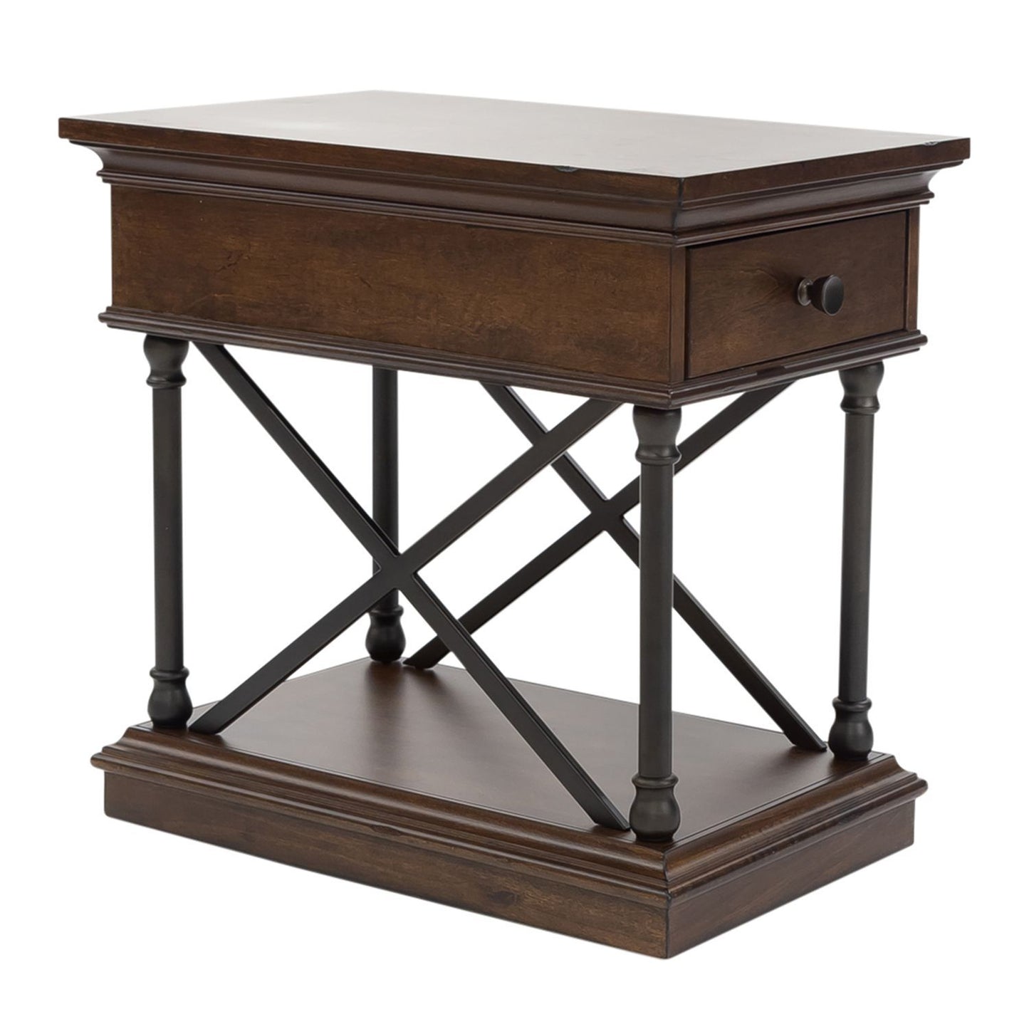 Tribeca - Drawer Chair Side Table - Cordovian Brown