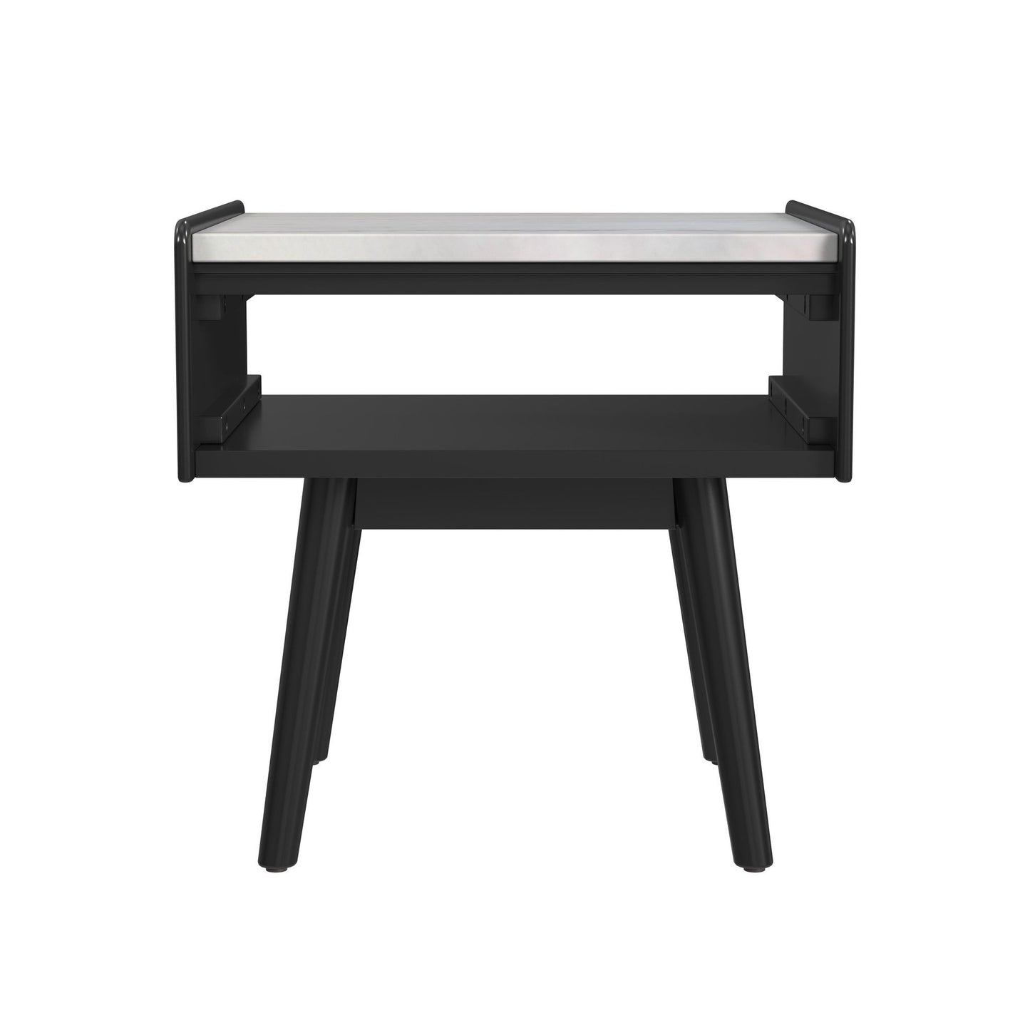 Lanette - End Table With White Marble Top - Black