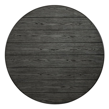 Allyson Park - Round Cocktail Table - Wirebrushed White / Charcoal